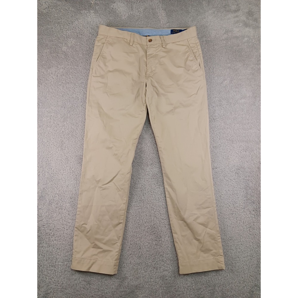 Polo Ralph Lauren Pants Men 34x30 Tan Stretch Slim Fit Chino